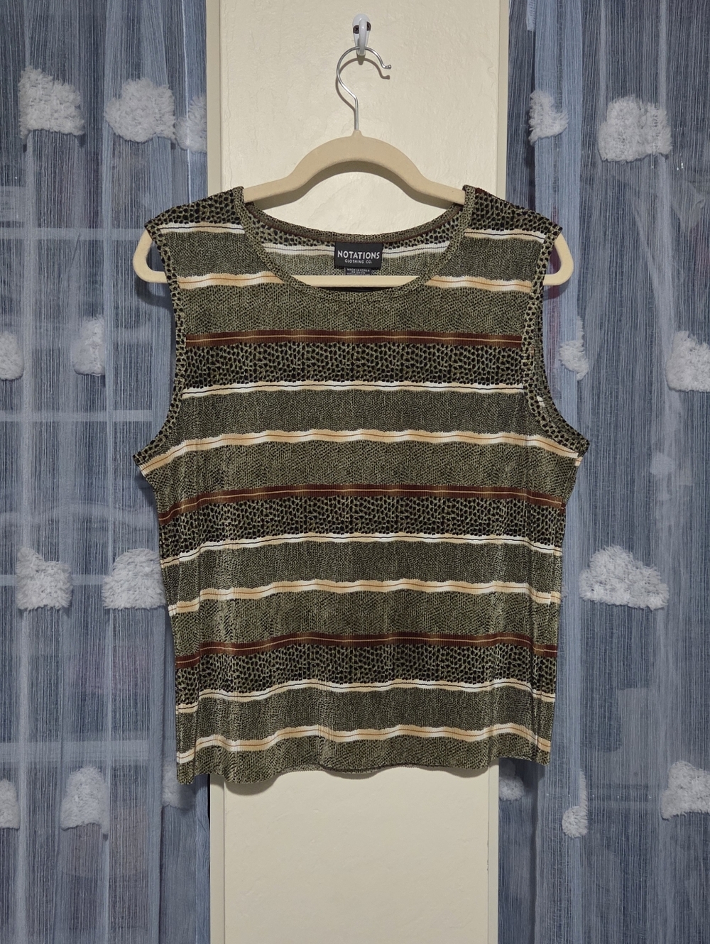 Notations Clothing Co. Striped Crinkled Tank